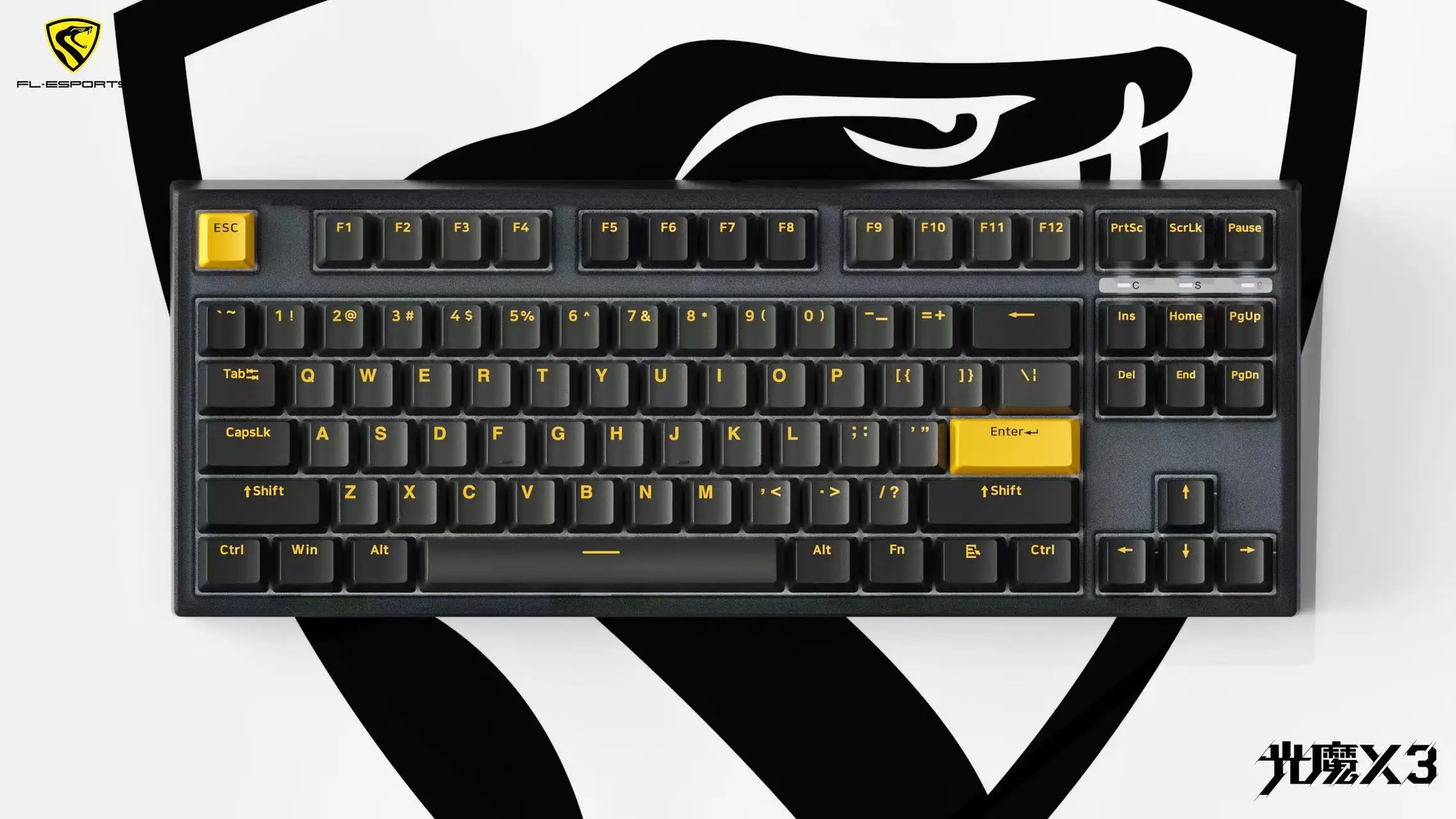

FL ESPORTS GUANGMO X3 однорежимный оптический переключатель механическая клавиатура 87 клавиш Горячая замена RGB игровая работа
