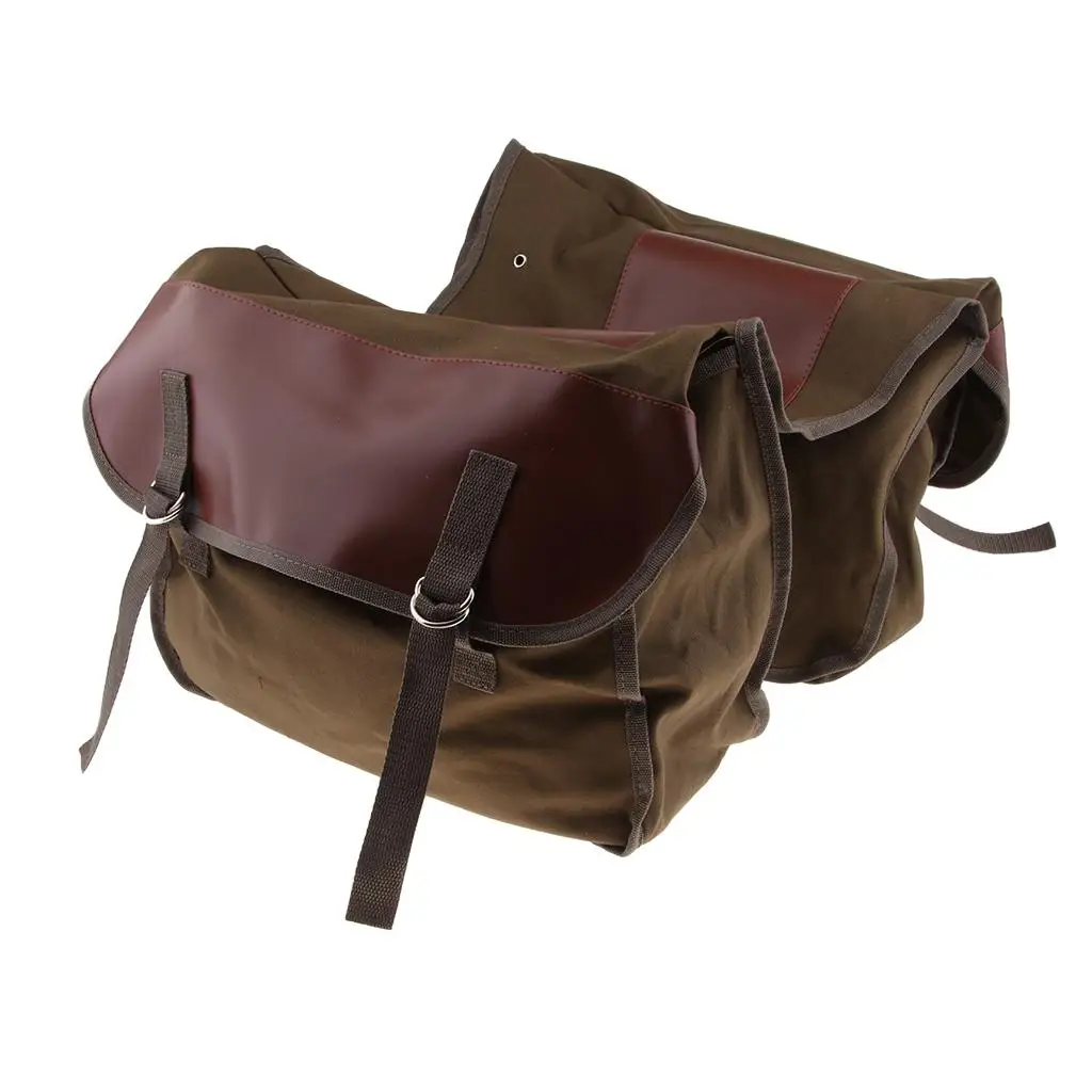 

Vintage Canvas Motorcycle Saddle Bags Mountain Bike Road Bike Luggage
