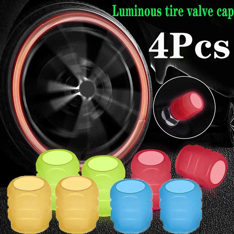

Universal Fluorescent Luminous Tire Valve Stem Caps Car Tire Valve Caps Cars Wheel Hub Glowing Dust-Proof Decorative Covers