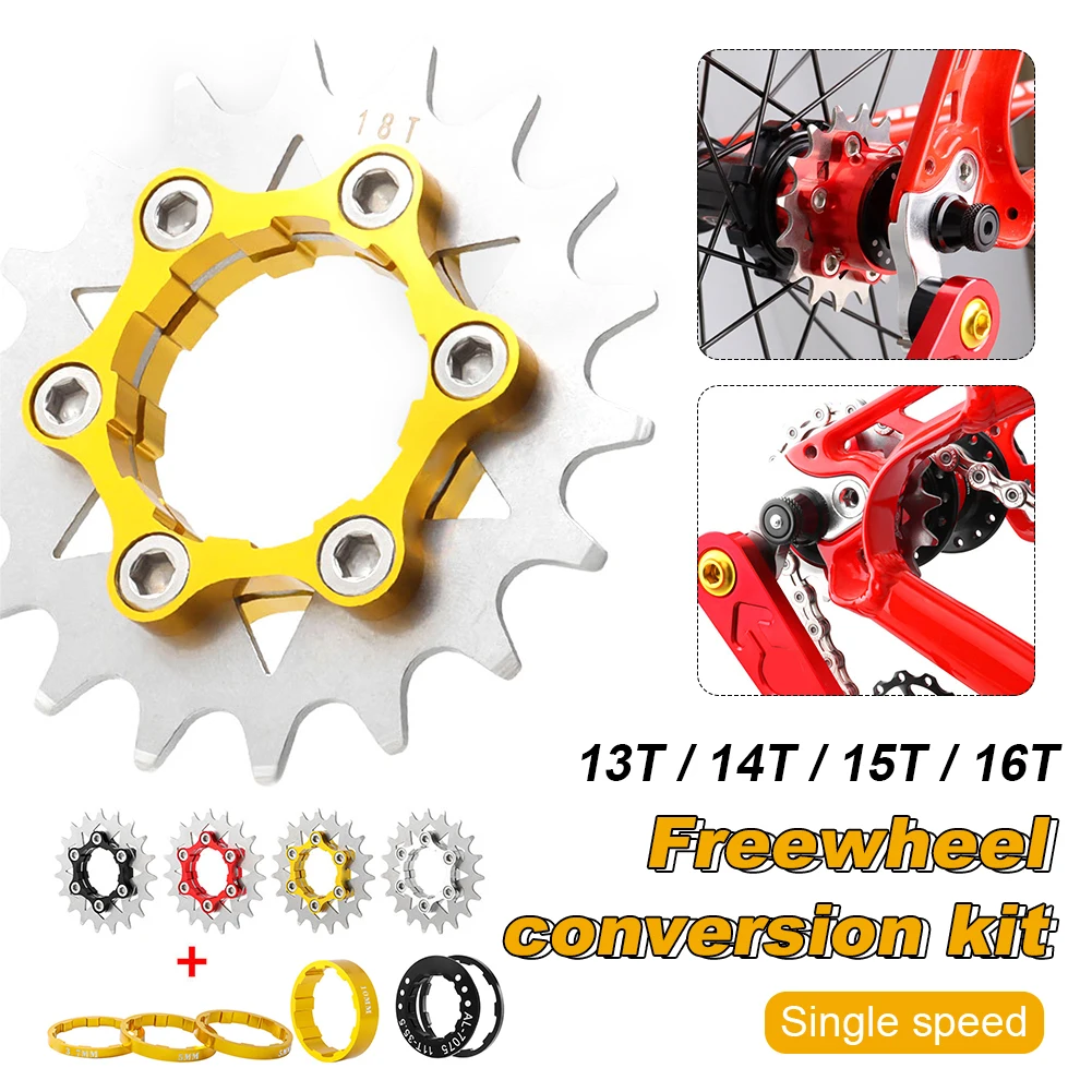 

Single Speed Conversion Kit 13T 14T 15T 16T Single Speed Cassette Cog MTB Road Bike Sprocket for 7-10 Speed Cassettes Chains