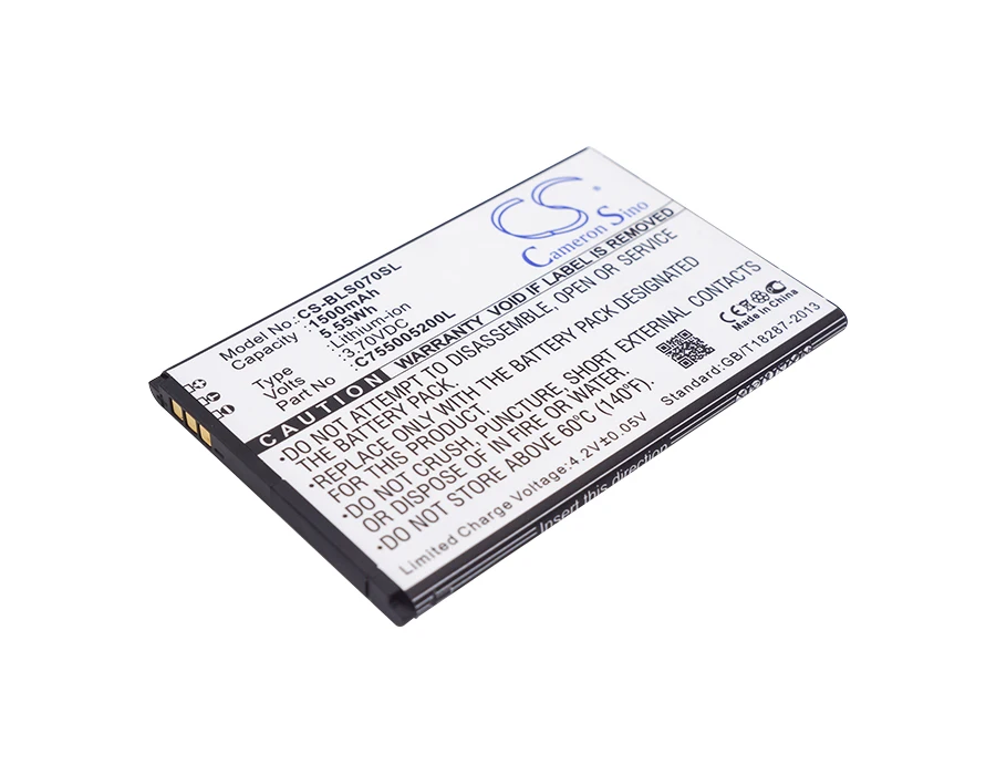 

CS 1500mAh / 5.55Wh battery for BLU S070Q, Studio Selfie C755005200L