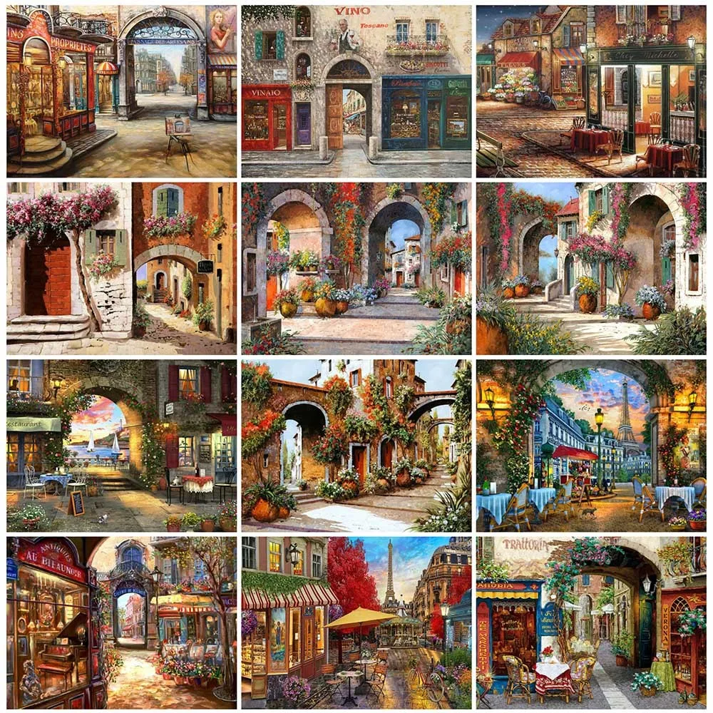 

EverShine 5D DIY Diamond Painting House Diamond Embroidery Street Rhinestones Picture Full Square Mosaic Scenic Handmade Hobby