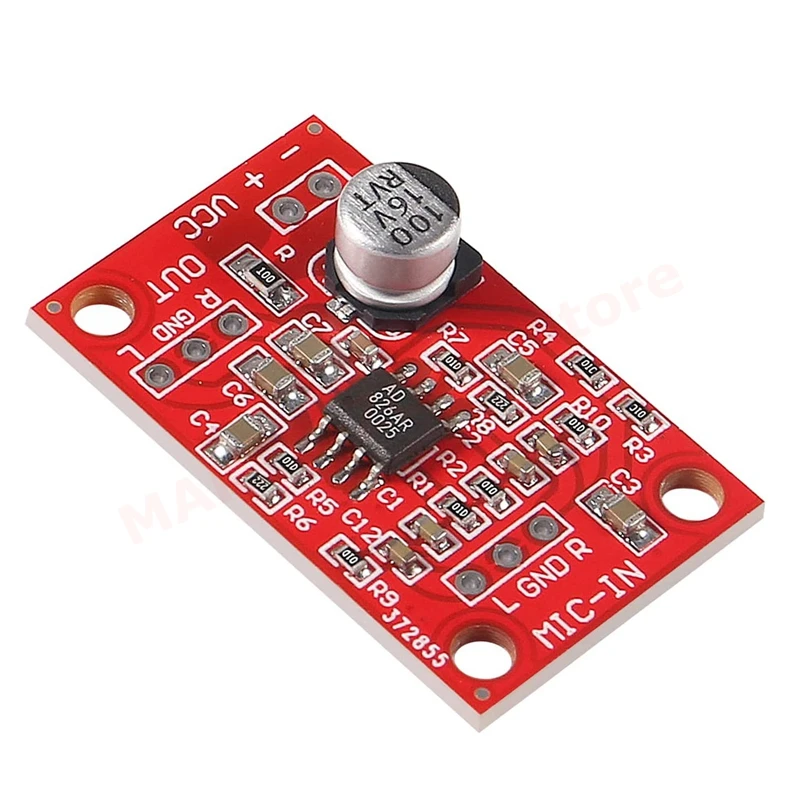 4 шт. AD828 стерео Динамический микрофон плата предварительного усилителя модуль