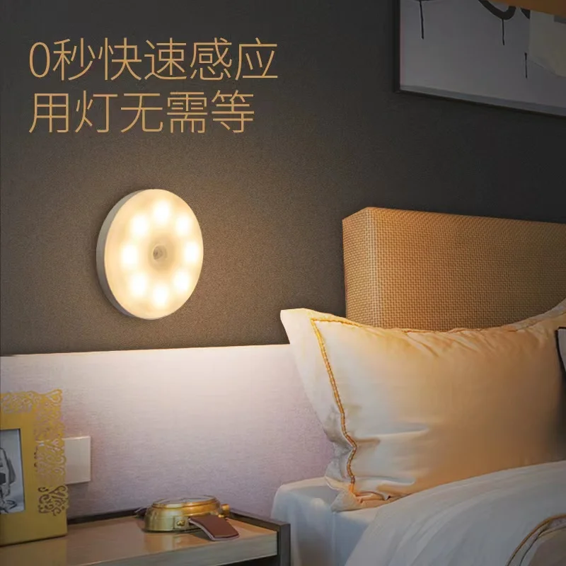 Motion Sensor Light USB Wireless LED Night Light Bedroom Decorative Light Detector Wall Decoration Stair Closet Aisle Light Mini enlarge