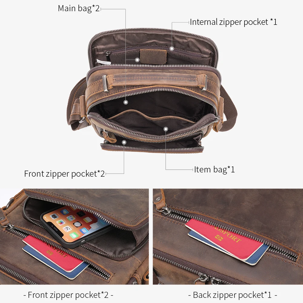 WESTAL мужская кожаная сумка через плечо кошелек для ipad многофункциональные сумки