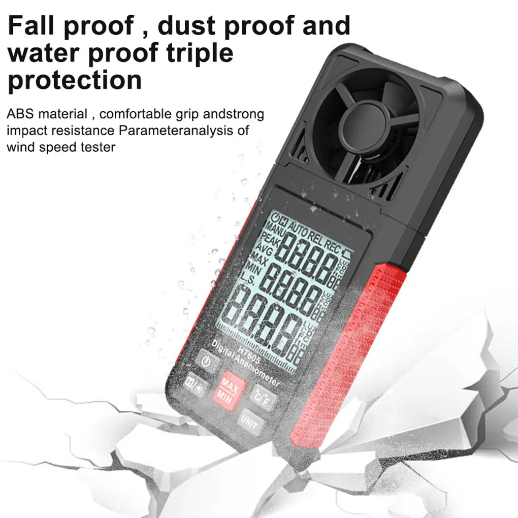 

Digital Anemometer Handheld Wind Speed Tester Gauge LCD Display HT605