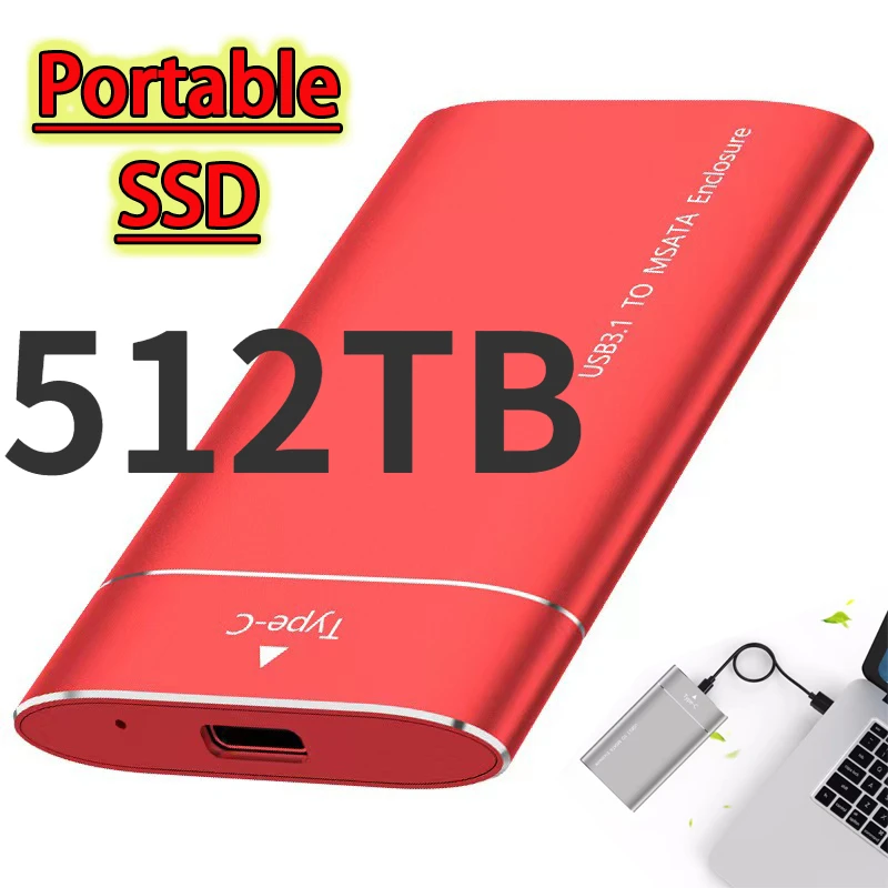 

Внешний портативный SSD-накопитель на 1 ТБ для ПК, ноутбуков, смартфонов, 256 ТБ, 8 ТБ, 30 ТБ, переносной электронный накопитель данных, жесткие диски