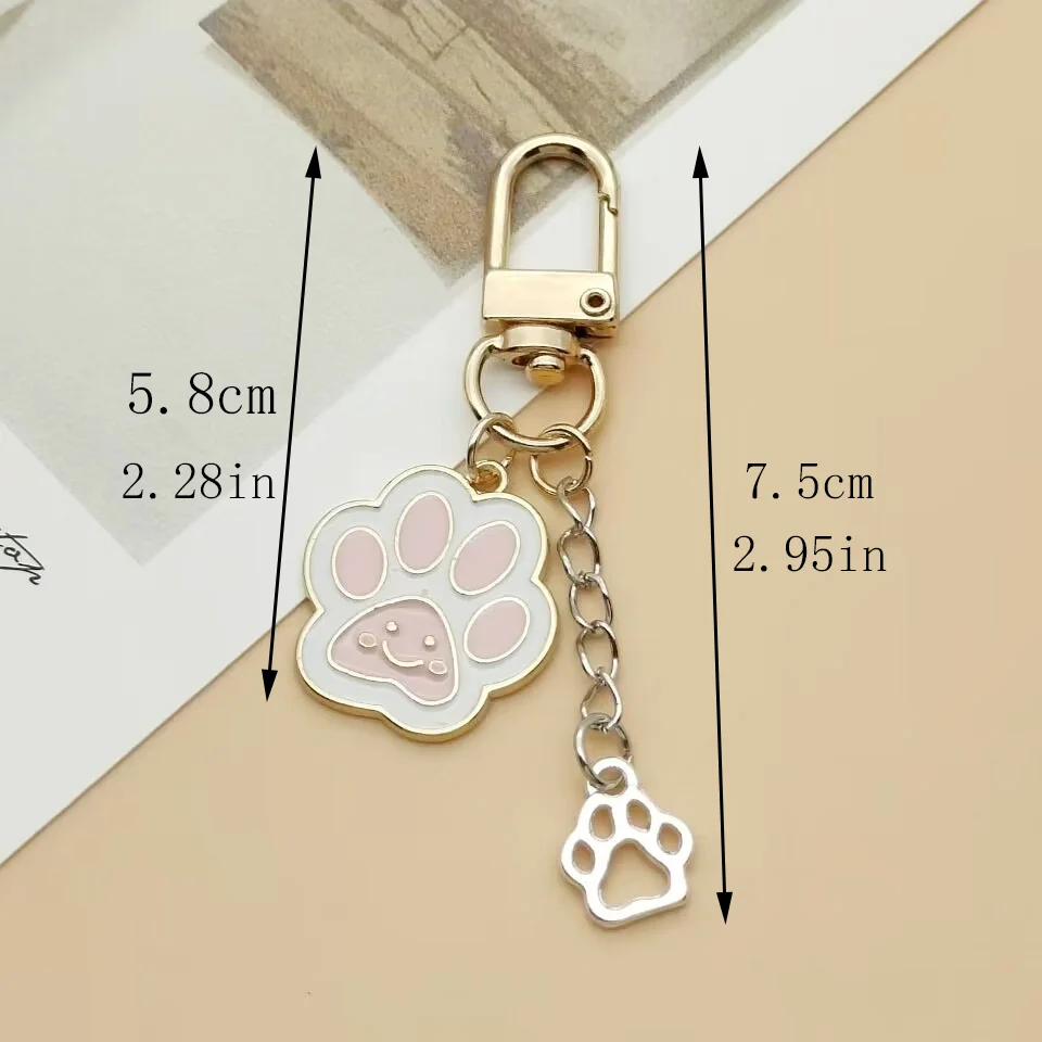 Cute Cartoon Dog Cat Paw Keychain Girls School Bag Handbag Decor Animal Claws Pendant Keyring Fashion Women Jewelry Gift 2022 images - 6