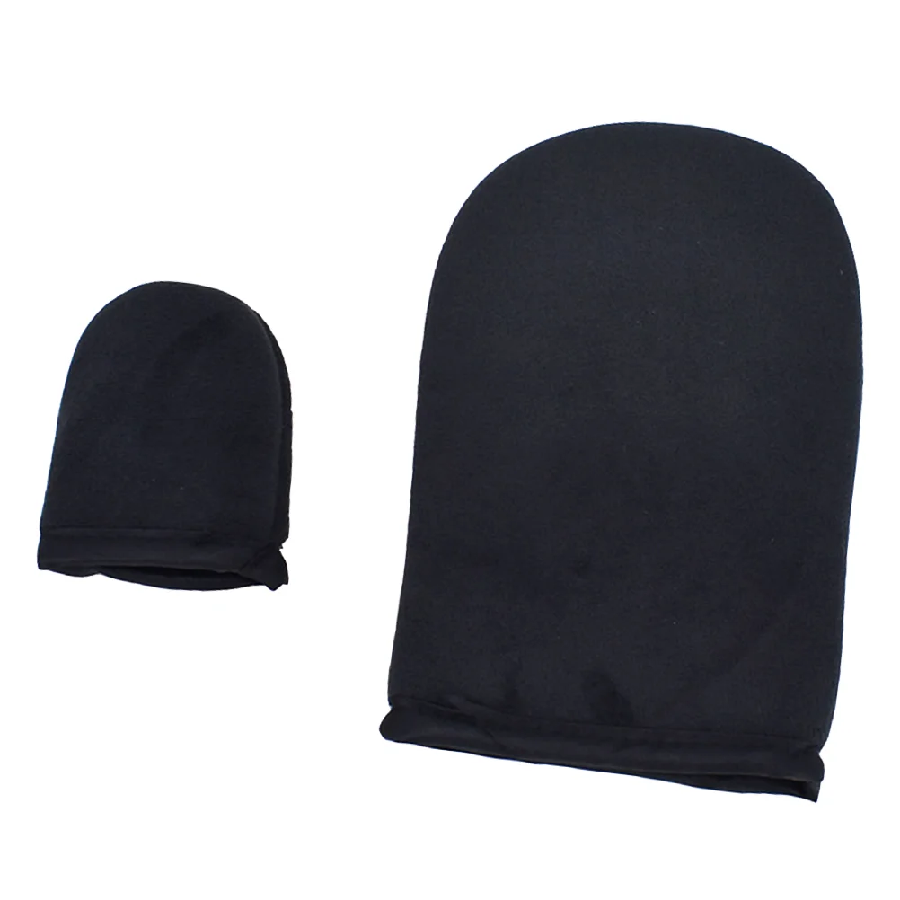 

2pcs Self Tanning Mitt Makeup Use Oil SPA Flocking Sponge Sun Tanning Thumb Suits （Black）