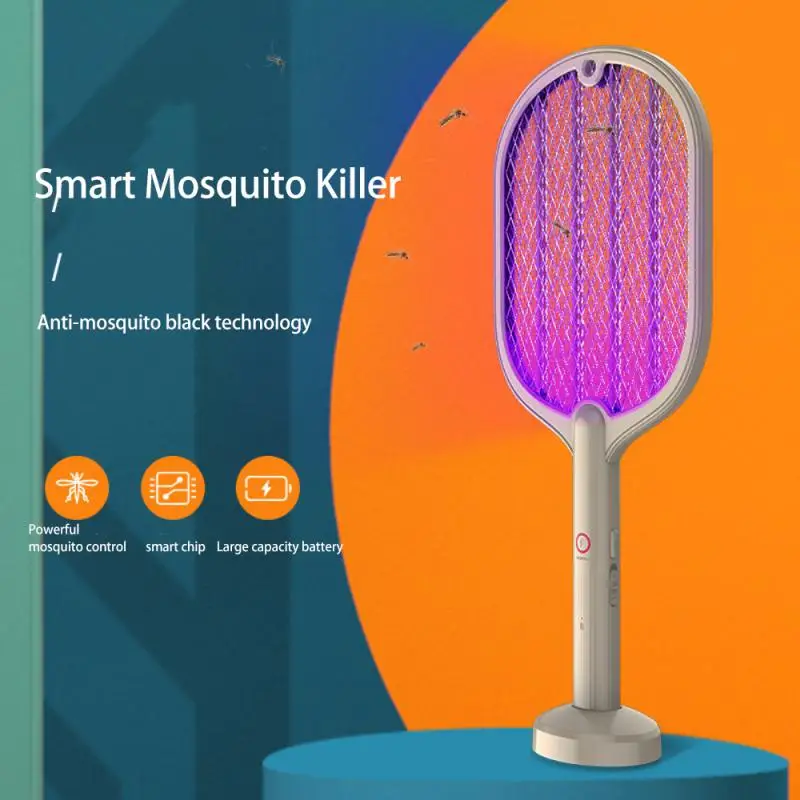 

3 In 1 Electric Insect Racket Swatter Zapper USB Rechargeable Summer Mosquito Swatter Kill Fly Bug Zapper Killer Trap