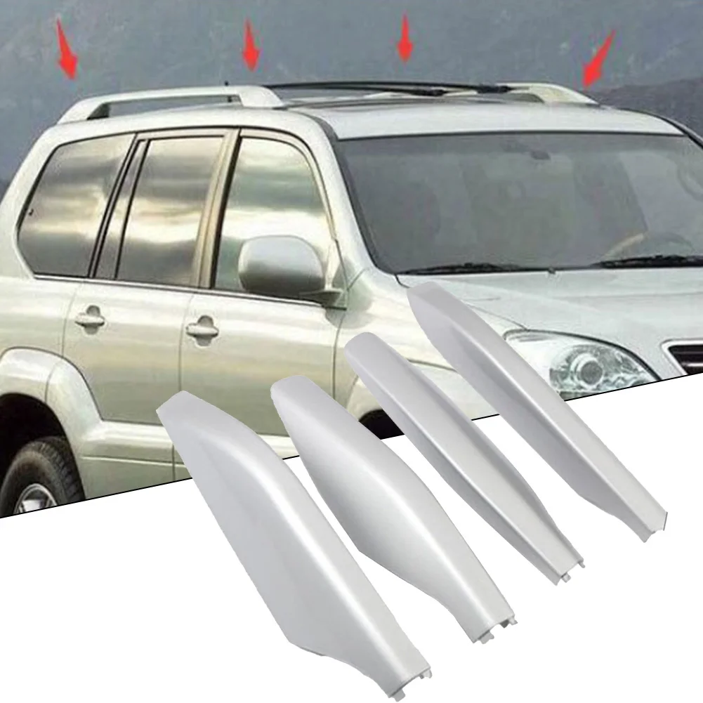 

4PCS Roof Rack Rail End Cover Replace Shells Hot Sale Silver For Lexus GX470 2003-2009 Front Left Rear Right Replacement Mount