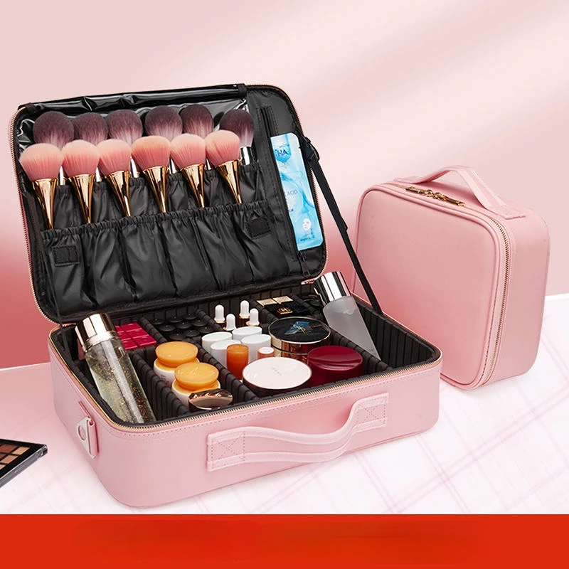 

New Professional Makeup Organizer Travel Beauty Cosmetic Case for Make Up Bolso Mujer Storage Bag Nail Tool Box Suitcases Q12