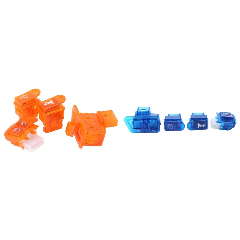 

2 Set Motorcycle Horn Switch Button Turn Signal Switch Button For Honda DIO ZX AF27 AF28 AF34 AF35, Blue & Orange