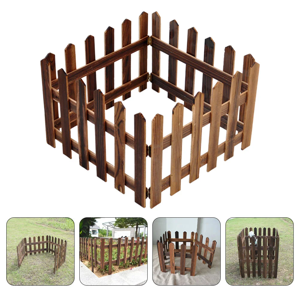 

Wooden Outdoor Decorative Gardening DIY Landscaping Fence Flower Pool Fence Edging Border Fence Flowerbeds Picket