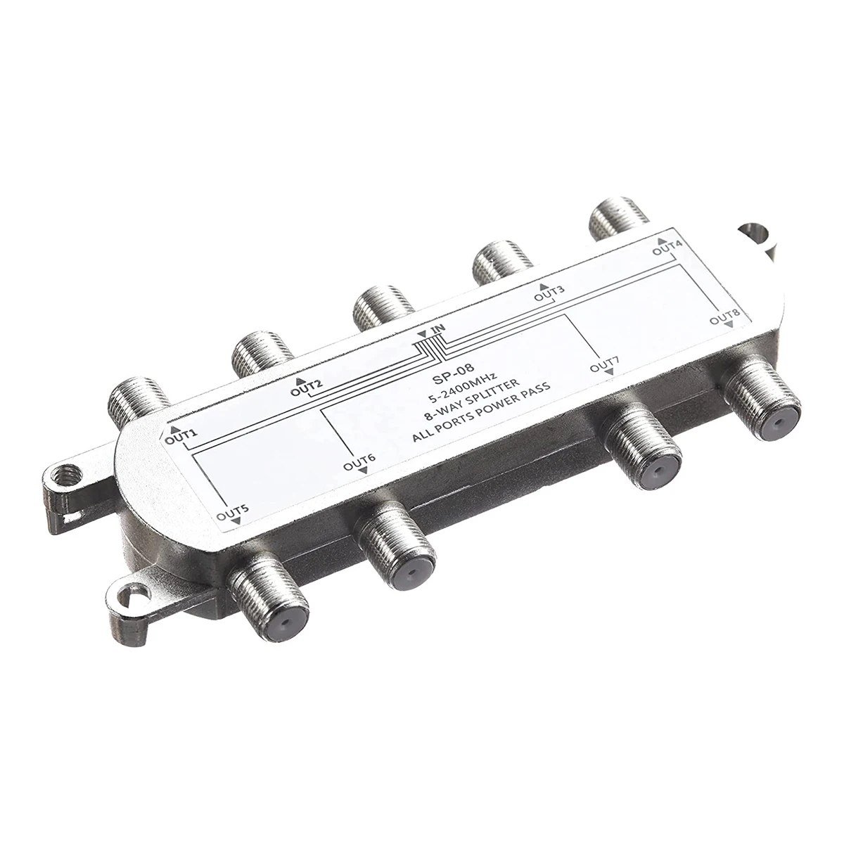 

Digital 8 Way Coaxial Cable Splitter 5-2400MHz, RG6 Compatible, Work with Analog/Digital TV Connections and Internet