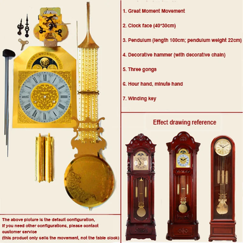 

Часы с механизмом часового механизма, полный набор аксессуаров для самостоятельной сборки, вертикальные металлические детали LH