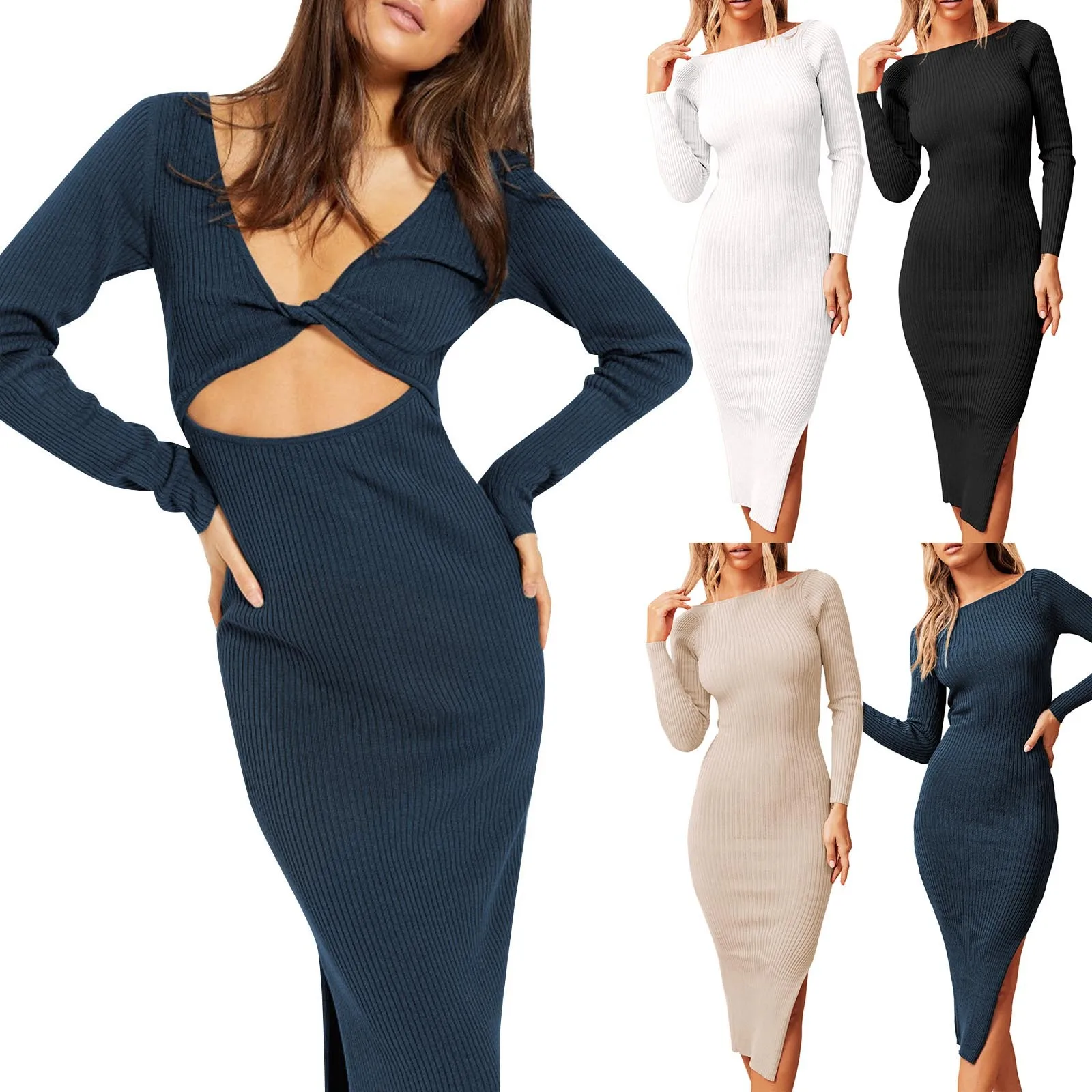 

Personalized Long Sleeved Slit Dress Simple And Exquisite Design Missal Dresses