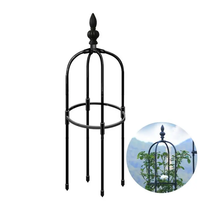 

1PC Iron Garden Obelisk Climbing Plant Flowers Steel Frame Trellis Vines Floral Decor Yard Round Weather-Proof Iron Brand