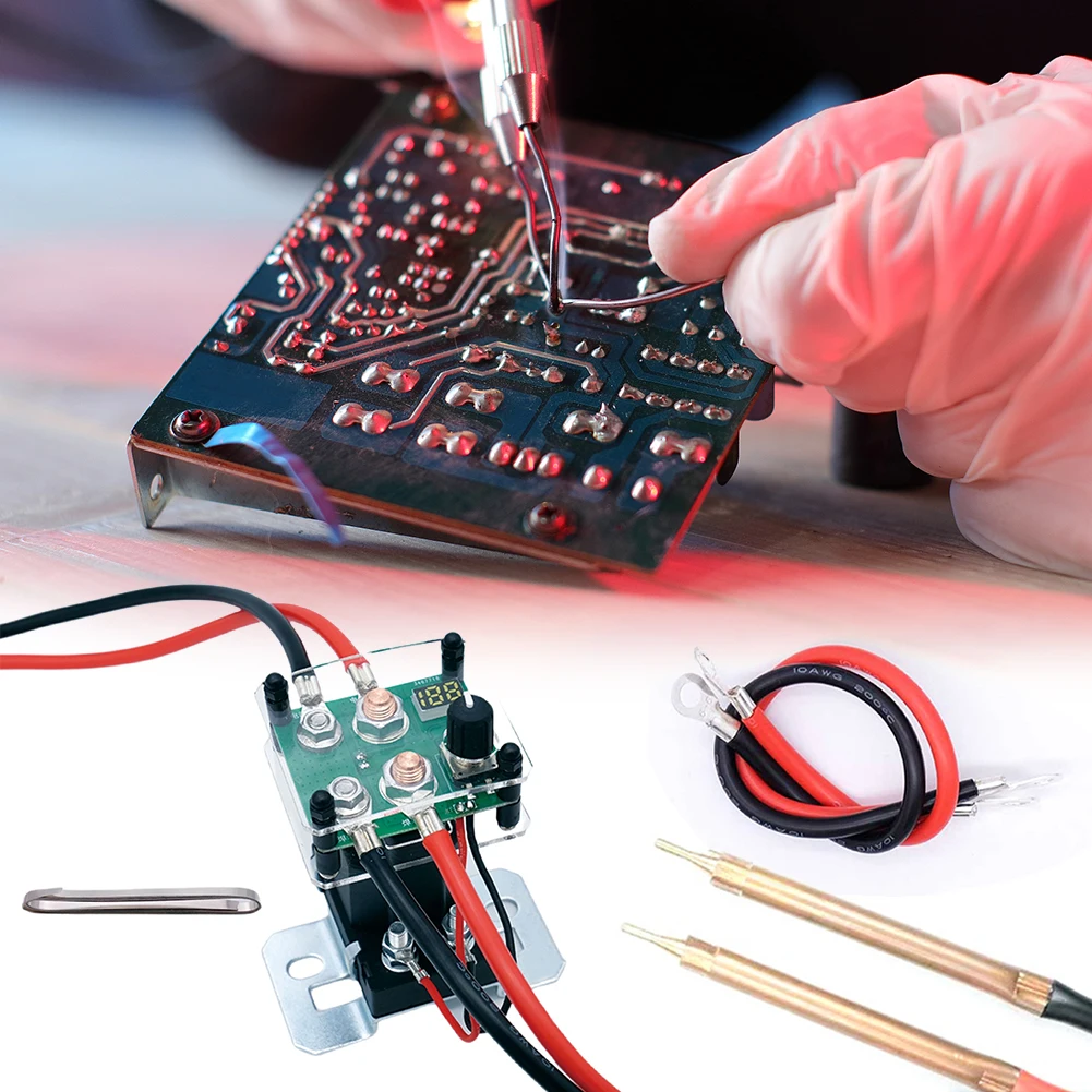 

199 Gear 12V Relay Spot Комплект сварочный Регулируемая панель управления точкой сварки 0,15 ММ, никелевые портативные прочные аксессуары для станков