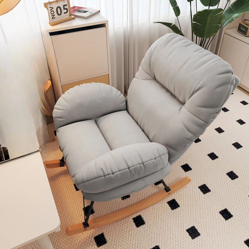 Тканевое современное кресло с откидной спинкой табурет для ног удобное