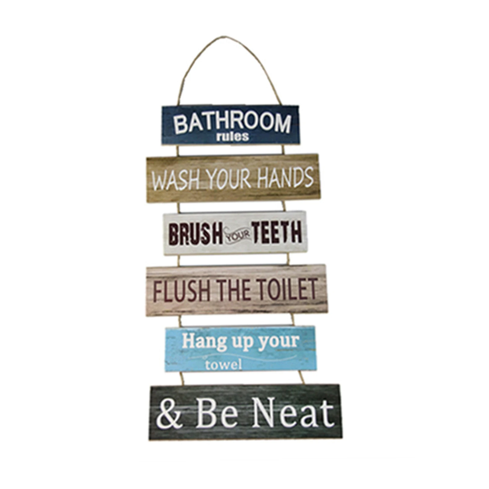 

Деревянная настенная подвеска в виде букв для украшения дома, в подарок, в стиле фермерского дома, туалета, в деревенском стиле, правила ванн...