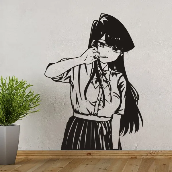 Komi не может общаться настенная наклейка Shouko Виниловая Декор для дома