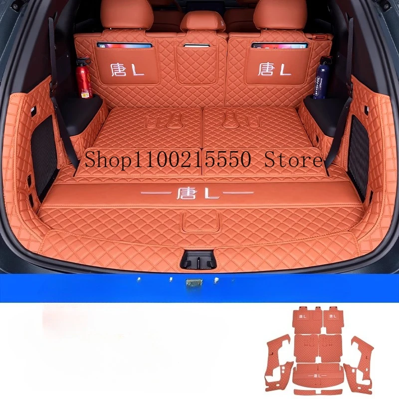 

Для BYD TANG L DM/EV 2025 2026 кожаный автомобильный коврик для багажника, подушка багажника, коврик для багажника, лоток для заднего багажника, чехол для багажа, защита