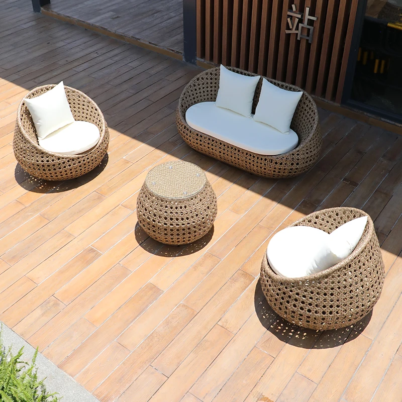 

Outdoor Lazy Sofa Muebles De Patio Furniture Sets Loveseat Garden Sectional Couch Series Cane Chair