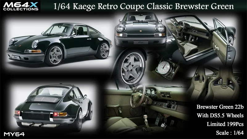 M64X x MY64 1:64 Kaege Retro Coupe Classic 901 F Limited199 Модель автомобиля из смолы