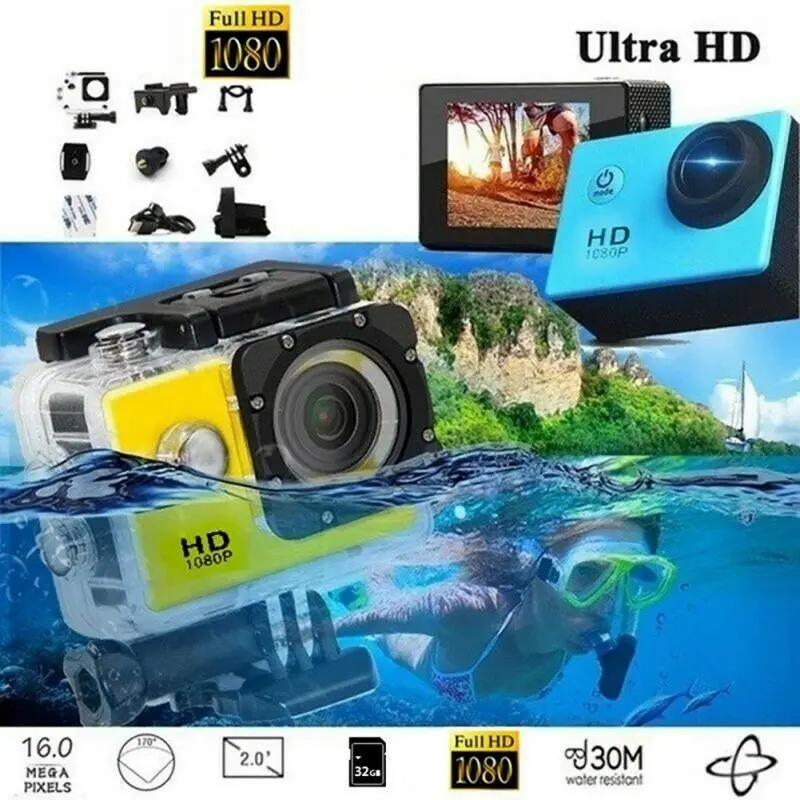 Фото Водонепроницаемая Экшн-камера HD 1080P для дайвинга записывающая камера Full Водонепроницаемая Экшн-камера HD 1080P для дайвинга записывающая камера Full