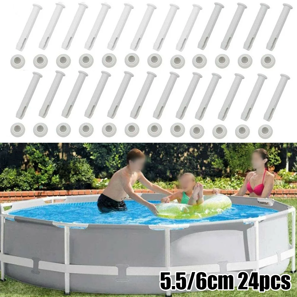

Plastic Pool Joint Pins With 24 Pieces Pool Seals For For Intex 10-12 Ft Metal Frame Pools Outdoor Pool Replacement Parts