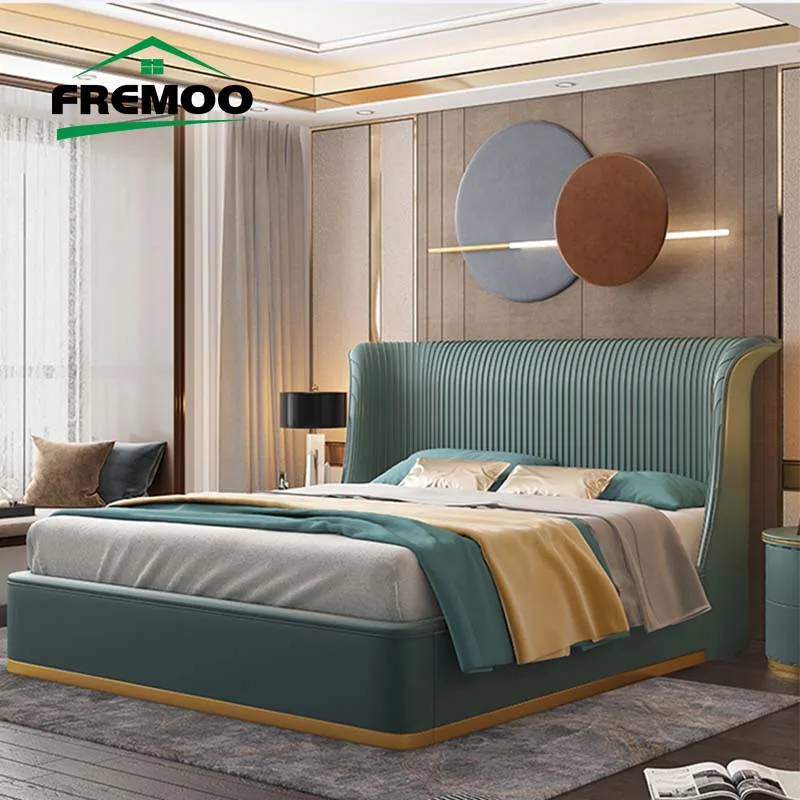 

Light Luxury Bedroom Furniture Set High Quality Bedroom Hotel Bed Set King Bed Frame Lit 2 Personnes Moderne Disign Camas