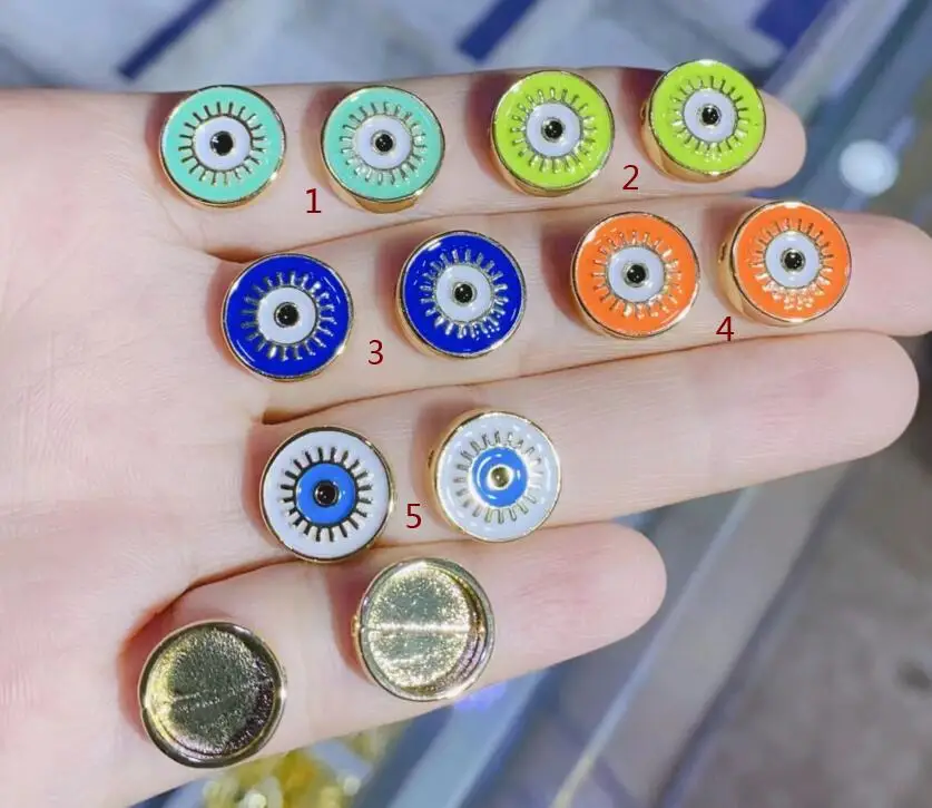 

5pcs/lot Colorful Crystal round Eyes Beads Enamel Charms DIY Bracelet For Jewelry Making Accessories df3d