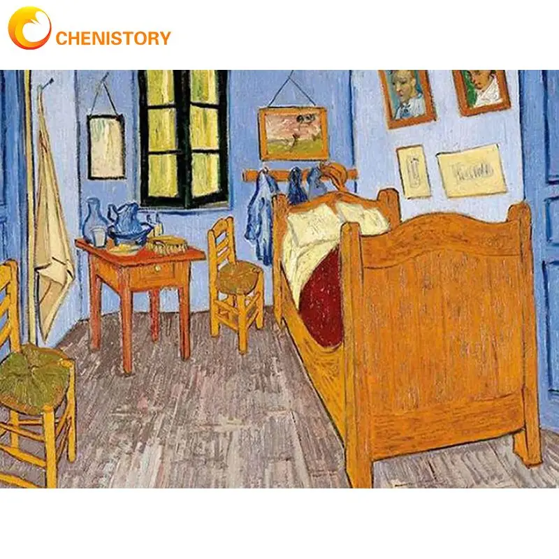 

CHENISTORY Van Gogh'S Works Bed Round/ Square Diamond Embroidery Cross Stitch Art Kits Diy Craft Diamond Painting 5D Mosaic Cra