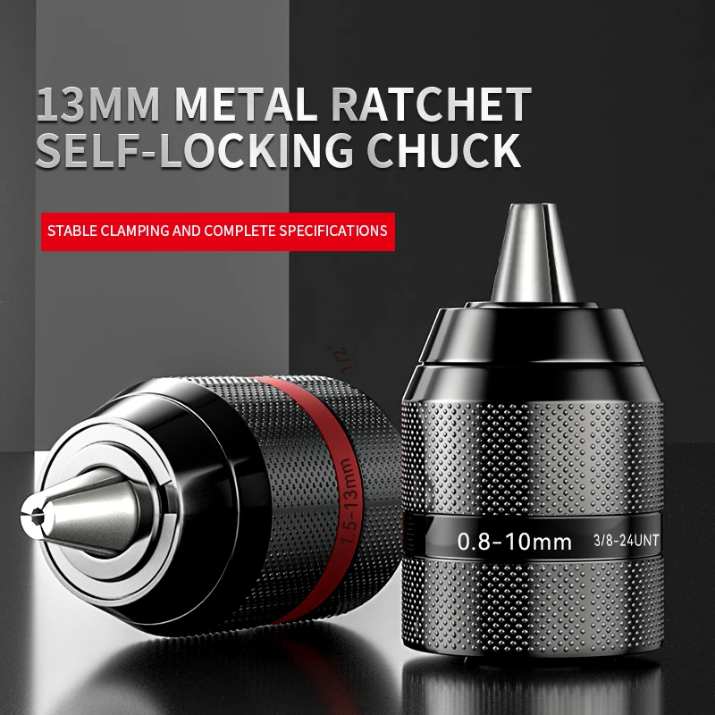 

Chucks Unf Change Drill Bits 0.8~10mm Screwdriver Quick Keyless 1/2 Mount 3/8 Self-tighten 2~13mm Drill Conversion Chuck Adapter