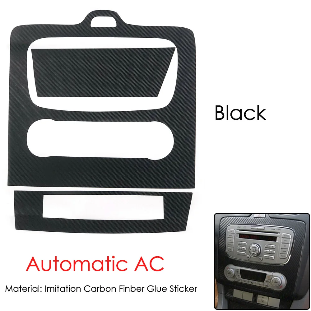 

Для Ford Focus 2 MK2 2005-2015 Стайлинг автомобиля центральное управление воздушная панель ручка переменного тока Панель имитация углеродного волокна декоративная 3D наклейка