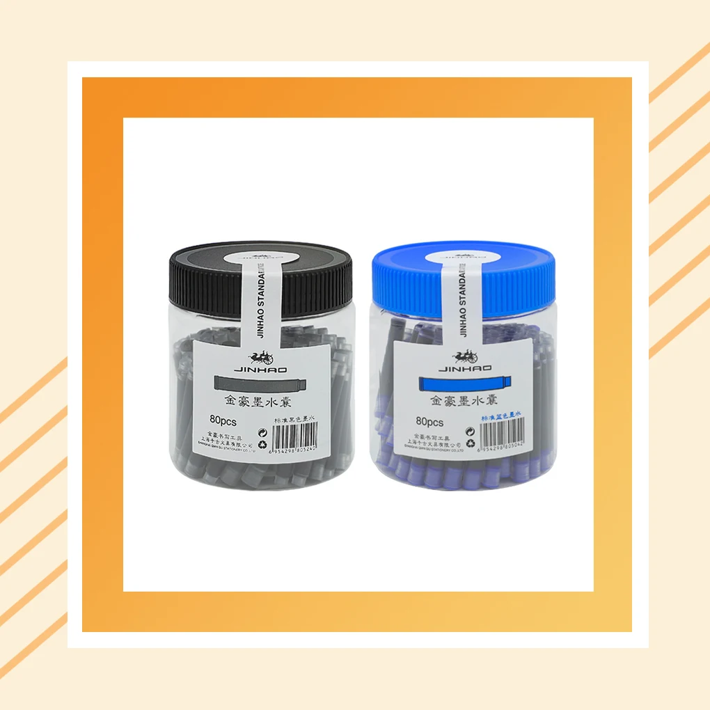 

80 Pieces 2 6mm Fountain Pen Color Ink Universal Refillable Stationery Student Refill Accessory School Household Blue