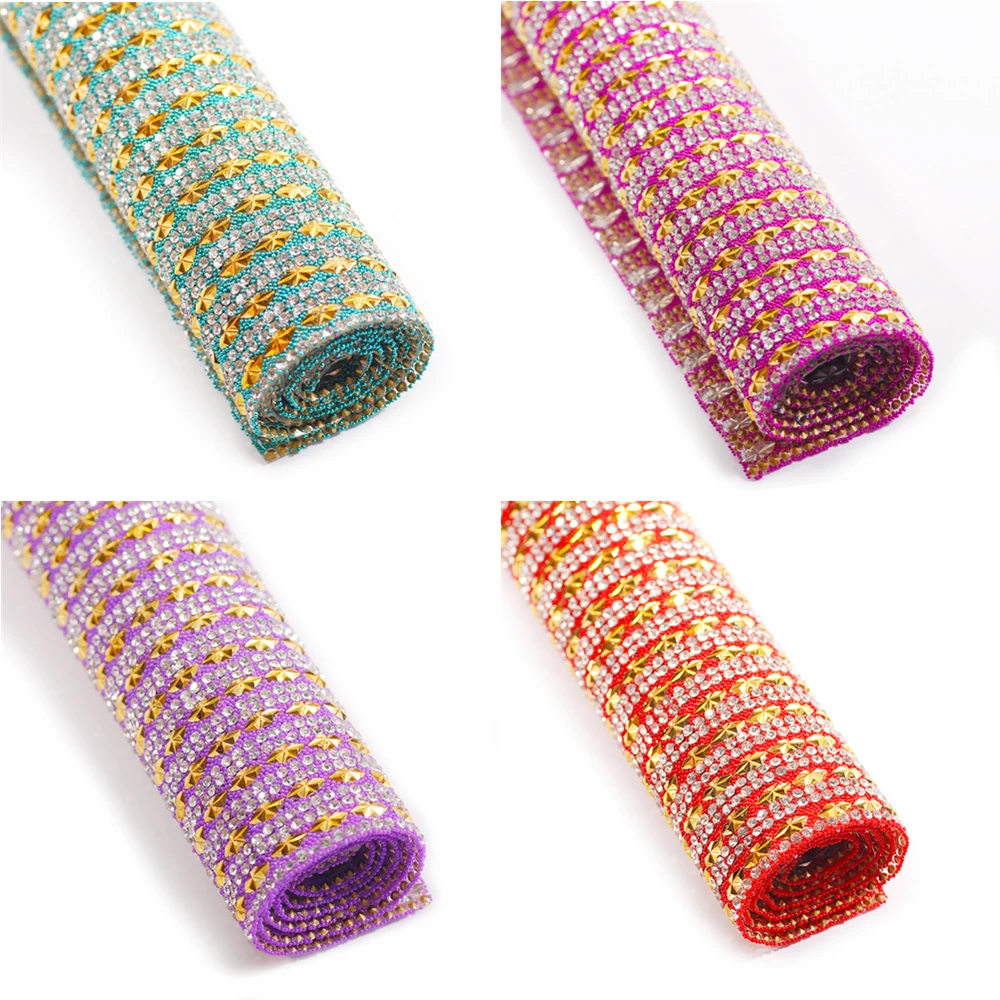 

24*40cm/Sheet Color Glass Caviar Beads Rhinestone Crystal Hotfix Mesh Applique Sticker Iron On Clothing Home Trim Decoration