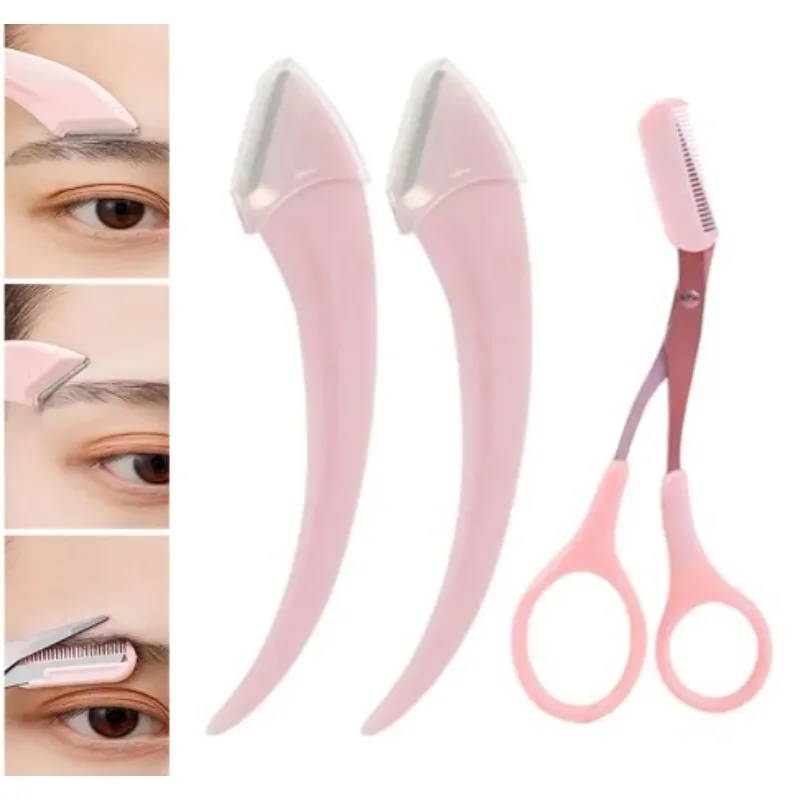 

Eyebrow Trimming Knife Eyebrow Face Razor for Women Professional Eyebrow Scissors with Comb Brow Trimmer Scraper Accessories