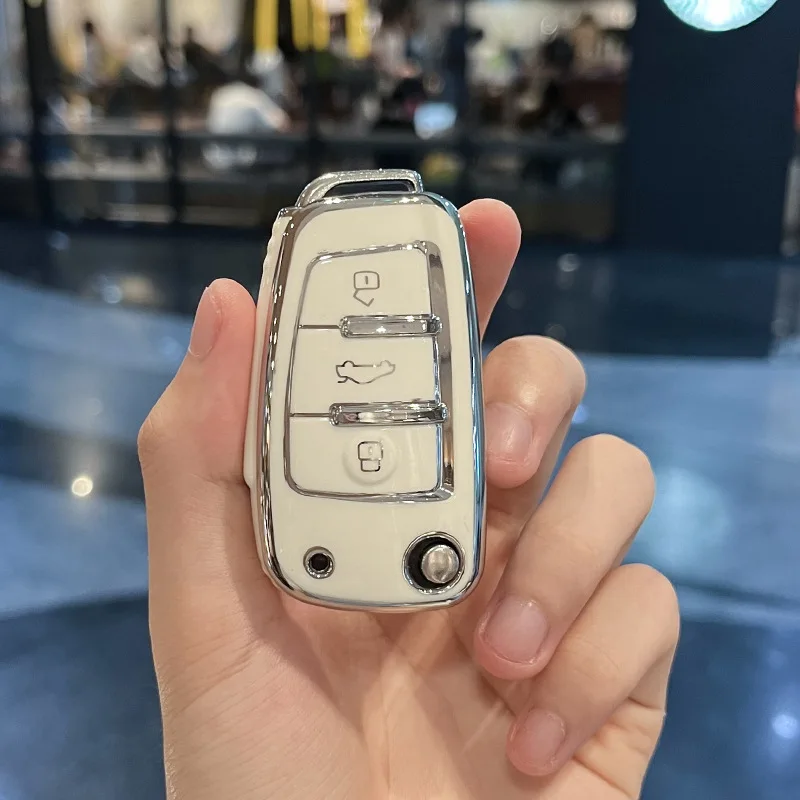 

Чехол для автомобильного ключа, брелок для Audi A1 A3 A4 8P 8L 8V A5 B6 B7 A6 A7 C5 C6 Q3 Q5 Q7 4F S3 S4 S6 RS3 TT TPU Key Protector