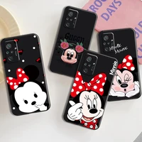 disney mickey minnie mouse phone case for xiaomi redmi note 9 7 7a 9t 9a 9c 9s 9 8 pro 8t 8 2021 5g carcasa coque back black