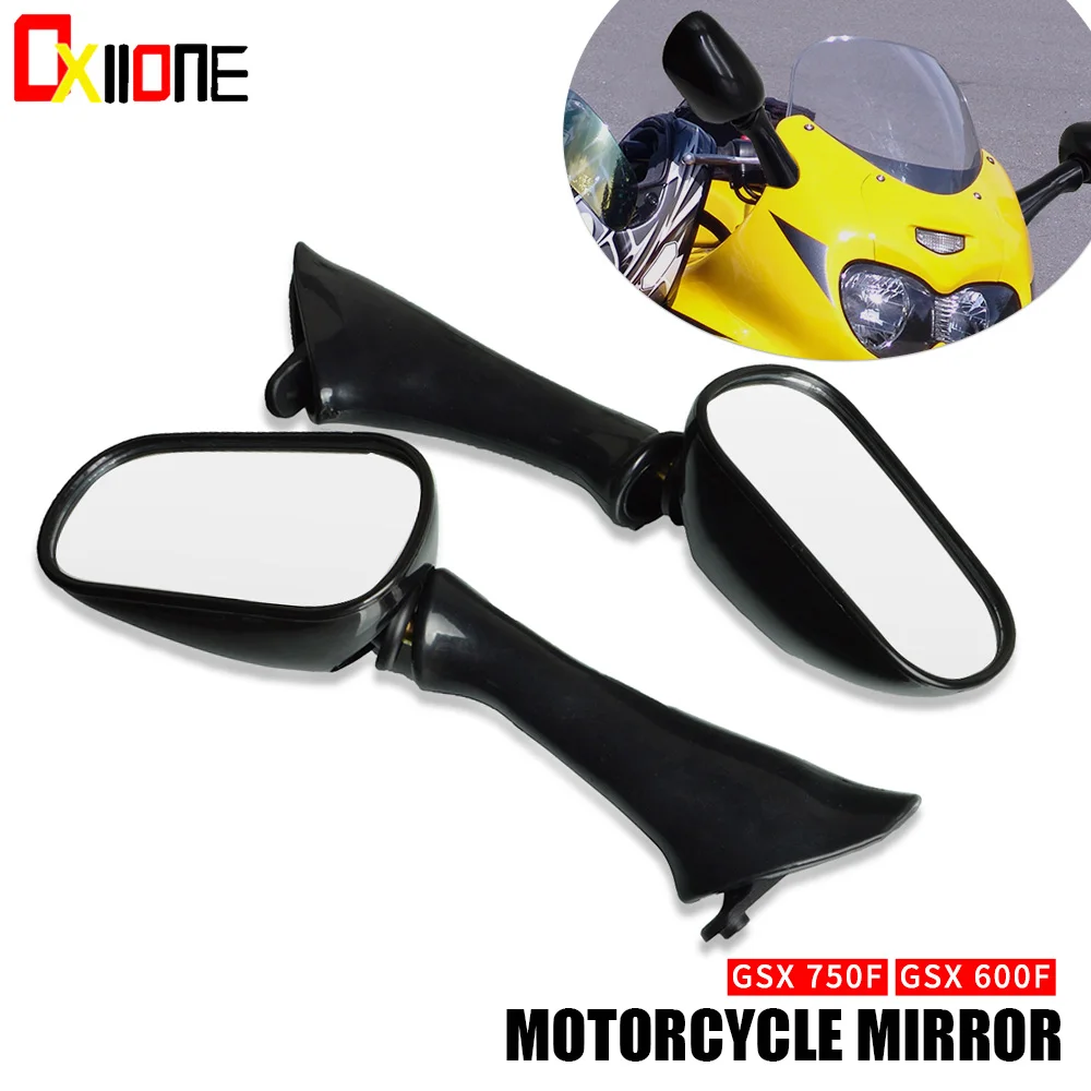 

For SUZUKI GSX 600F 1998 1999 2000 2001 2002 GSX750 F Motorcycle Black Side Mirror Rearview Mirror Anti-fall oval Mirror