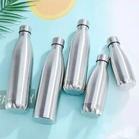 350500750ml stainless steel cola motion water bottle monolayer no heat preservation metal color outdoor sports cup drinkware