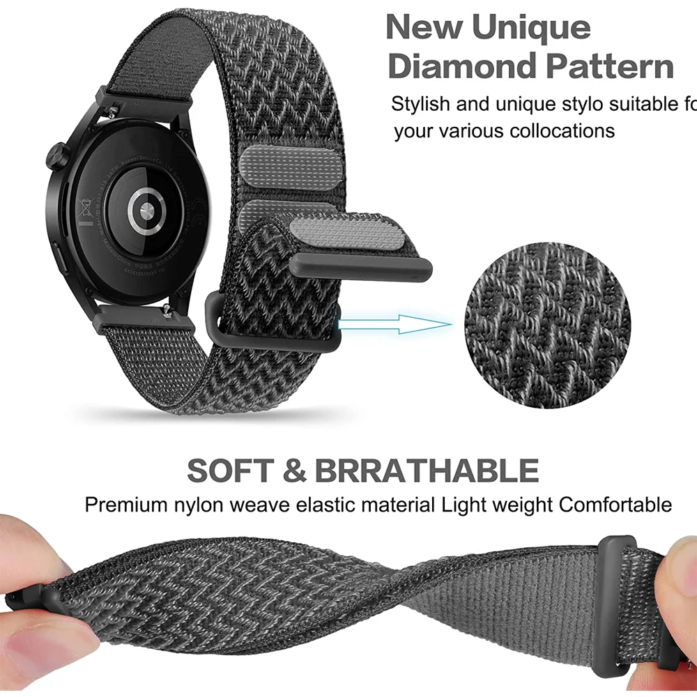 20 22mm Watch Strap For Garmin Venu SQ Vivoactive 4 3 Nylon Wristband Straps For Garmin Forerunner 245 645 158 55 255 Watchband