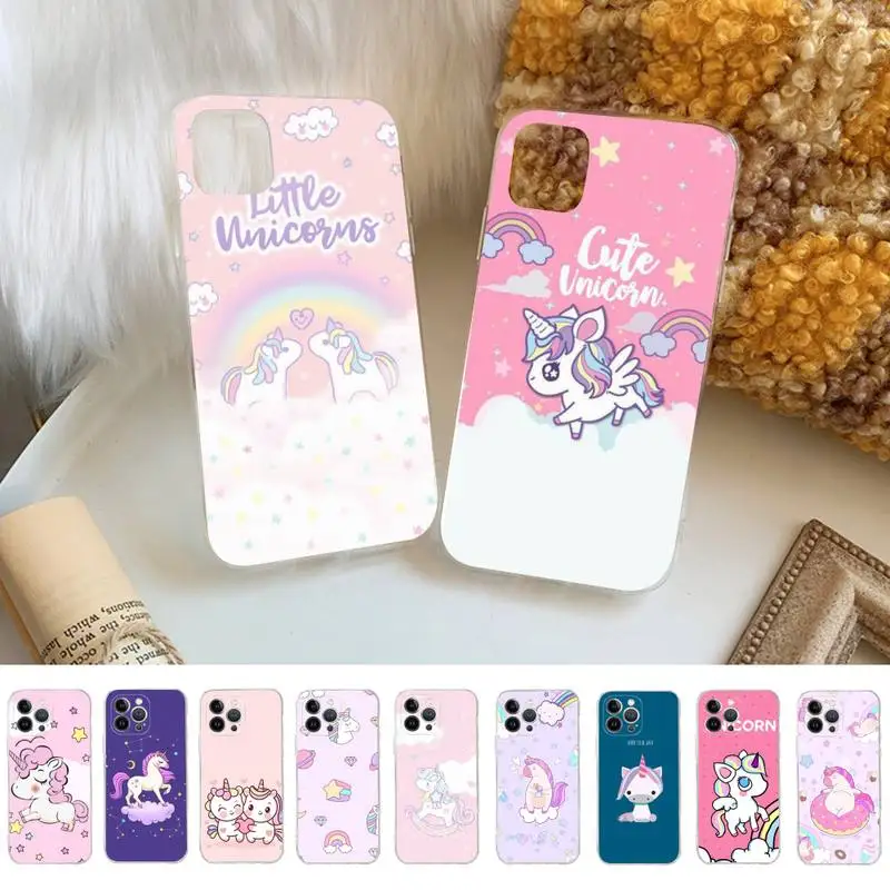 

Cute Rainbow Unicorn Phone Case Silicone Soft for iphone 14 13 12 11 Pro Mini XS MAX 8 7 6 Plus X XS XR Cover