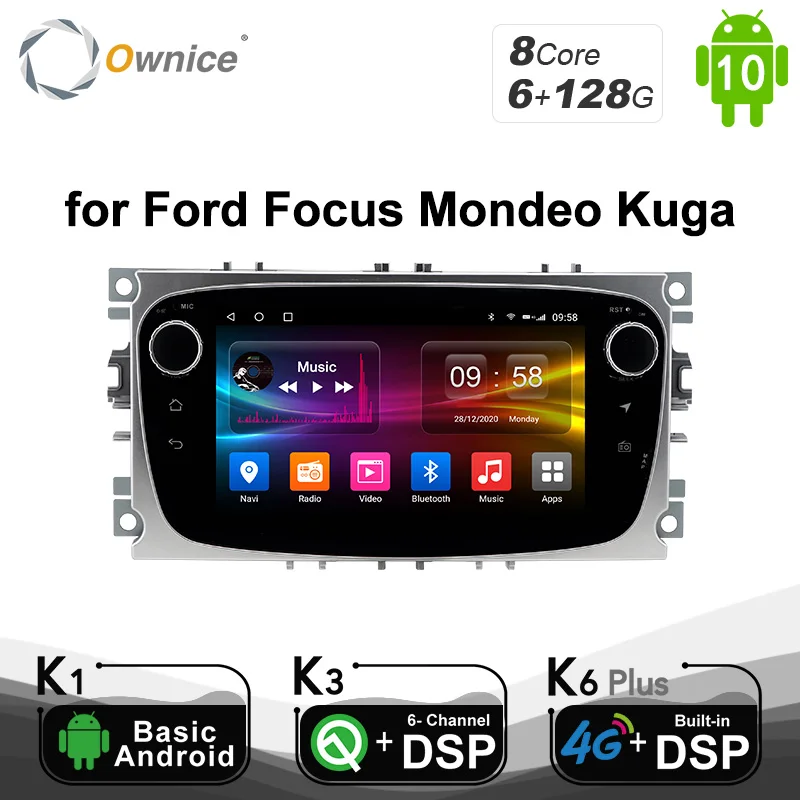 

6G 128G Ownice Android 10.0 Car DVD Player 2 Din radio GPS Navi for Ford Focus Mondeo Kuga C-MAX S-MAX Galaxy Audio Stereo Unit