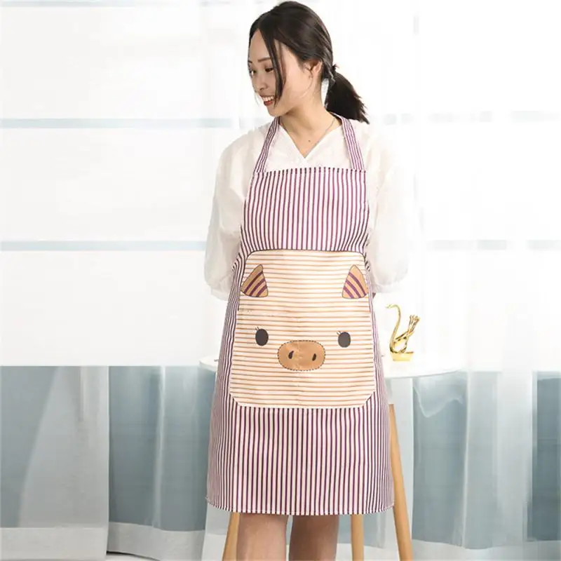 

Cartoon Piggy Piggy Apron Adult Oil Proof Hand-wiping Apron Korean Fashion Kitchen Accessories Womens Apron Hanging Neck Design