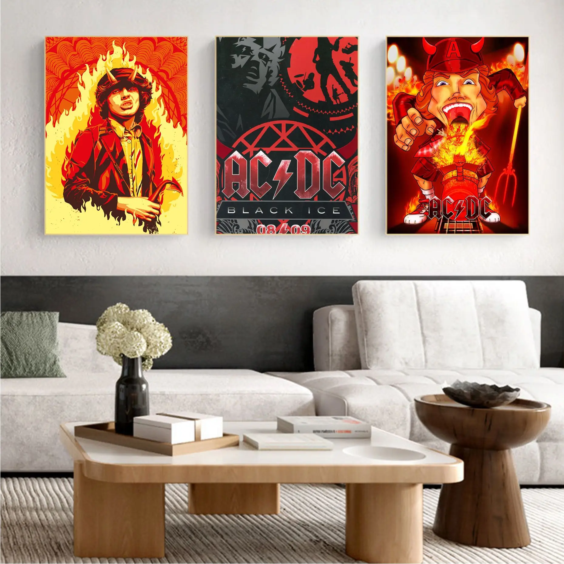 

AC_DC Band Classic Anime Poster Vintage Room Bar Cafe Decor Aesthetic Art Wall Painting