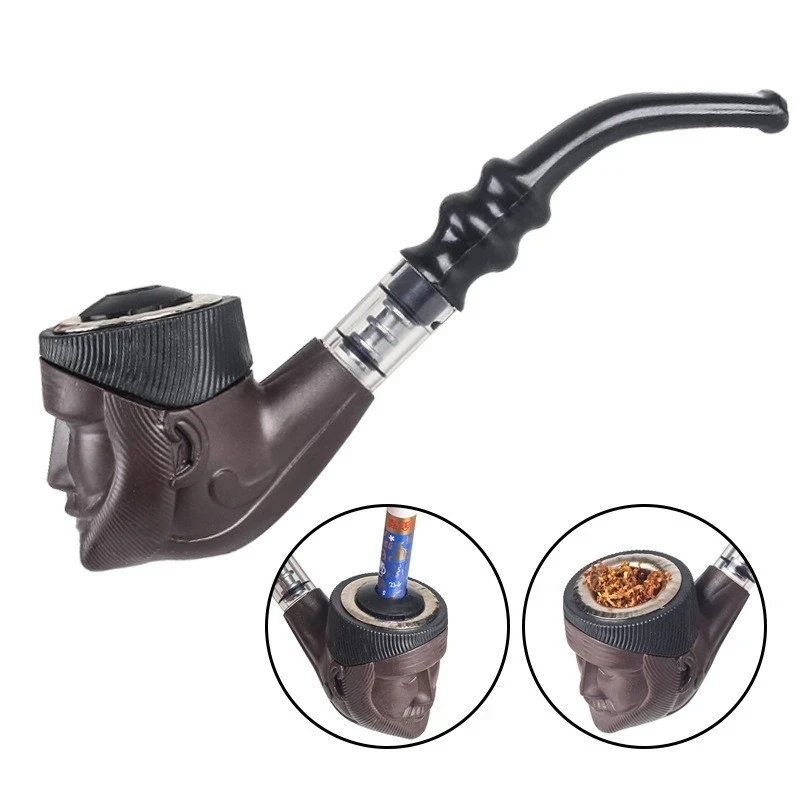 

2023 New Classic Resin Smoking Pipe Tobacco Cigarette Dual-purpose Human Face Tobacco Pipe Smoking Accessories