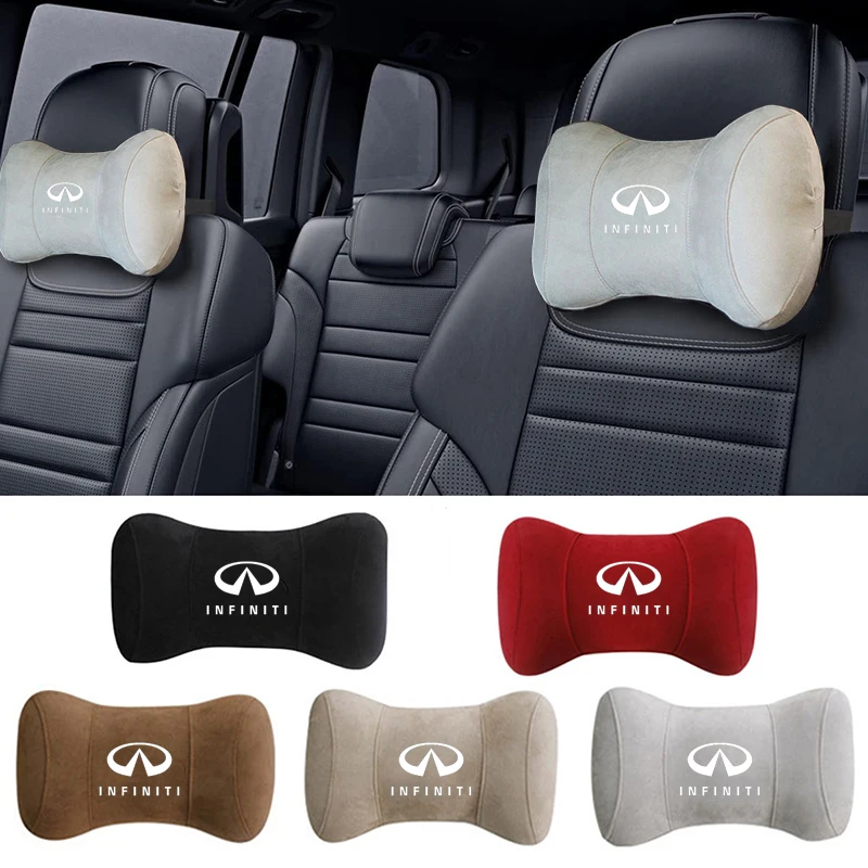 Reposacabezas Interior de coche, almohada de protección del cuello para Infiniti Logo Q50, FX35, Q30, G37, Q70, QX70, G35, Q60, QX50, QX60, QX80, accesorios para automóviles